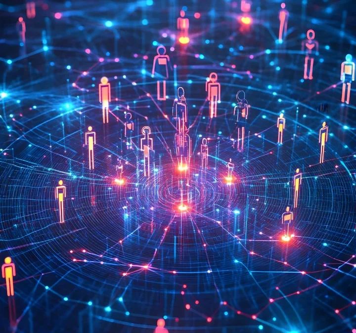 social media marketing futuristic concept