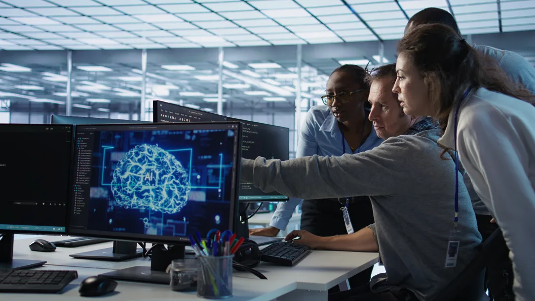 AI and human strategy for marketing shown as coach and players working together