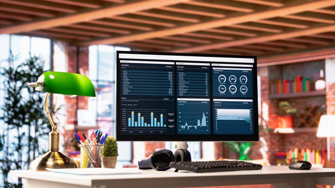 AI strategy for small business data displayed on a computer screen